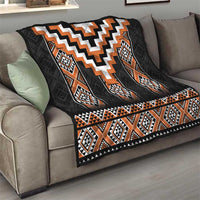 Orange Taniko Pattern Aotearoa Quilt Niho Taniwha Mix Poutama