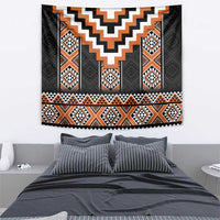 Orange Taniko Pattern Aotearoa Tapestry Niho Taniwha Mix Poutama