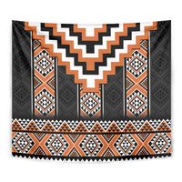 Orange Taniko Pattern Aotearoa Tapestry Niho Taniwha Mix Poutama
