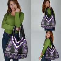 Purple Taniko Pattern Aotearoa Grocery Bag Niho Taniwha Mix Poutama