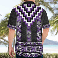 Purple Taniko Pattern Aotearoa Hawaiian Shirt Niho Taniwha Mix Poutama LT14