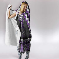 Purple Taniko Pattern Aotearoa Hooded Blanket Niho Taniwha Mix Poutama