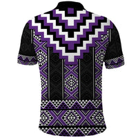 Purple Taniko Pattern Aotearoa Polo Shirt Niho Taniwha Mix Poutama LT14