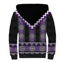 Purple Taniko Pattern Aotearoa Sherpa Hoodie Niho Taniwha Mix Poutama LT14