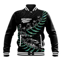 Custom New Zealand Silver Fern Rugby Baseball Jacket Aotearoa Kiwi Maori Pattern