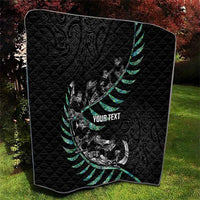 Custom New Zealand Silver Fern Rugby Quilt Aotearoa Kiwi Maori Pattern LT14