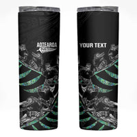 Custom New Zealand Silver Fern Rugby Skinny Tumbler Aotearoa Kiwi Maori Pattern
