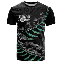 Custom New Zealand Silver Fern Rugby T Shirt Aotearoa Kiwi Maori Pattern