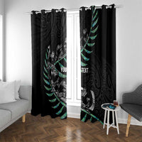 Custom New Zealand Silver Fern Rugby Window Curtain Aotearoa Kiwi Maori Pattern LT14