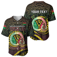 Personalised Vanuatu Baseball Jersey Yumi 46th Hapi Independens Dei - Black Version LT14 - Polynesian Pride