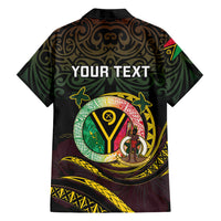 Personalised Vanuatu Family Matching Off Shoulder Short Dress and Hawaiian Shirt Yumi 46th Hapi Independens Dei - Black Version LT14 - Polynesian Pride