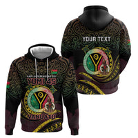Personalised Vanuatu Hoodie Yumi 45th Hapi Independens Dei - Black Version LT14