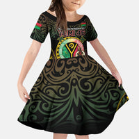 Personalised Vanuatu Kid Short Sleeve Dress Yumi 46th Hapi Independens Dei - Black Version LT14 KID Black - Polynesian Pride