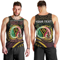 Personalised Vanuatu Men Tank Top Yumi 45th Hapi Independens Dei - Black Version LT14