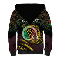 Personalised Vanuatu Sherpa Hoodie Yumi 46th Hapi Independens Dei - Black Version LT14 - Polynesian Pride