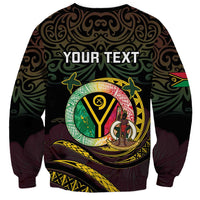 Personalised Vanuatu Sweatshirt Yumi 45th Hapi Independens Dei - Black Version LT14