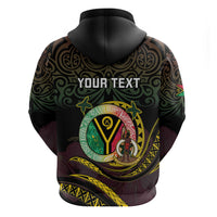 Personalised Vanuatu Zip Hoodie Yumi 46th Hapi Independens Dei - Black Version LT14 - Polynesian Pride