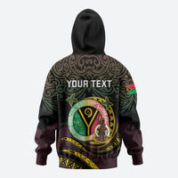 Personalised Vanuatu Zip Hoodie Yumi 46th Hapi Independens Dei - Black Version LT14 - Polynesian Pride