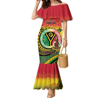 Personalised Vanuatu Family Matching Mermaid Dress and Hawaiian Shirt Yumi 46th Hapi Independens Dei - Reggae Version LT14 Mom's Dress Reggae - Polynesian Pride