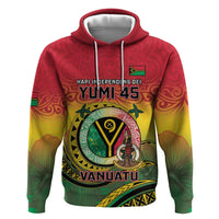 Personalised Vanuatu Hoodie Yumi 45th Hapi Independens Dei - Reggae Version LT14