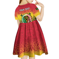Personalised Vanuatu Kid Short Sleeve Dress Yumi 46th Hapi Independens Dei - Reggae Version LT14 - Polynesian Pride