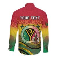 Personalised Vanuatu Long Sleeve Button Shirt Yumi 46th Hapi Independens Dei - Reggae Version LT14 - Polynesian Pride