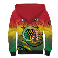 Personalised Vanuatu Sherpa Hoodie Yumi 46th Hapi Independens Dei - Reggae Version LT14 - Polynesian Pride