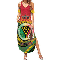 Personalised Vanuatu Summer Maxi Dress Yumi 46th Hapi Independens Dei - Reggae Version LT14 Women Reggae - Polynesian Pride
