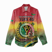 Personalised Vanuatu Women Casual Shirt Yumi 45th Hapi Independens Dei - Reggae Version LT14