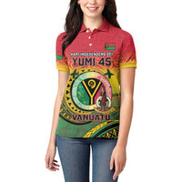 Personalised Vanuatu Women Polo Shirt Yumi 46th Hapi Independens Dei - Reggae Version LT14 - Polynesian Pride