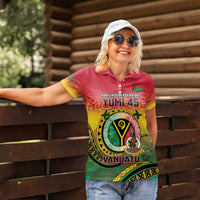 Personalised Vanuatu Women Polo Shirt Yumi 46th Hapi Independens Dei - Reggae Version LT14 - Polynesian Pride