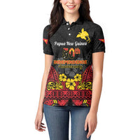 Papua New Guinea Independence Day Women Polo Shirt PNG Bird of Paradise 50th Anniversary LT14