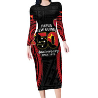 Papua New Guinea Independence Day Family Matching Long Sleeve Bodycon Dress and Hawaiian Shirt PNG Since 1975 LT14