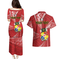 Personalised Tonga Independence Day Couples Matching Puletasi and Hawaiian Shirt Happy 54th Independence Anniversary Ngatu Pattern LT14 - Polynesian Pride