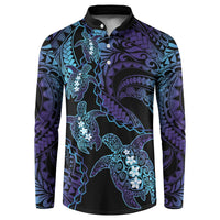 Polynesia Sea Turtle Day Button Sweatshirt Tribal Honu Plumeria Polynesian Pattern