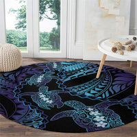 Polynesia Sea Turtle Day Round Carpet Tribal Honu Plumeria Polynesian Pattern