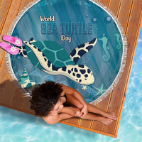 World Sea Turtle Day Polynesia Beach Blanket Go With The Flow