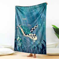 World Sea Turtle Day Polynesia Blanket Go With The Flow