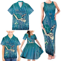 World Sea Turtle Day Polynesia Family Matching Tank Maxi Dress and Hawaiian Shirt Go With The Flow
