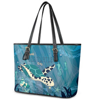 World Sea Turtle Day Polynesia Leather Tote Bag Go With The Flow LT14 - Polynesian Pride