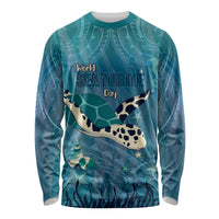 World Sea Turtle Day Polynesia Long Sleeve Shirt Go With The Flow