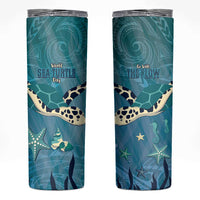 World Sea Turtle Day Polynesia Skinny Tumbler Go With The Flow