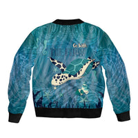 World Sea Turtle Day Polynesia Sleeve Zip Bomber Jacket Go With The Flow