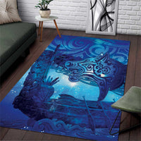 Kuri New Zealand Matariki Area Rug Aotearoa Dog Waka Maori New Year Galaxy Vibes