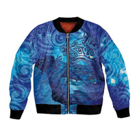 Kuri New Zealand Matariki Bomber Jacket Aotearoa Dog Waka Maori New Year Galaxy Vibes