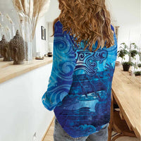 Kuri New Zealand Matariki Women Casual Shirt Aotearoa Dog Waka Maori New Year Galaxy Vibes
