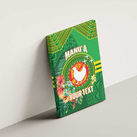 Personalized Manu'a Cession Day Canvas Wall Art Tropical Flowers With Polynesian Pattern