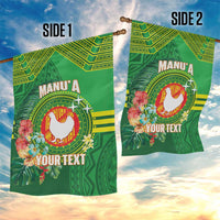Personalized Manu'a Cession Day Garden Flag Tropical Flowers With Polynesian Pattern