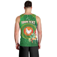 Personalized Manu'a Cession Day Men Tank Top Tropical Flowers With Polynesian Pattern