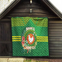 Personalized Manu'a Cession Day Quilt Tropical Flowers With Polynesian Pattern